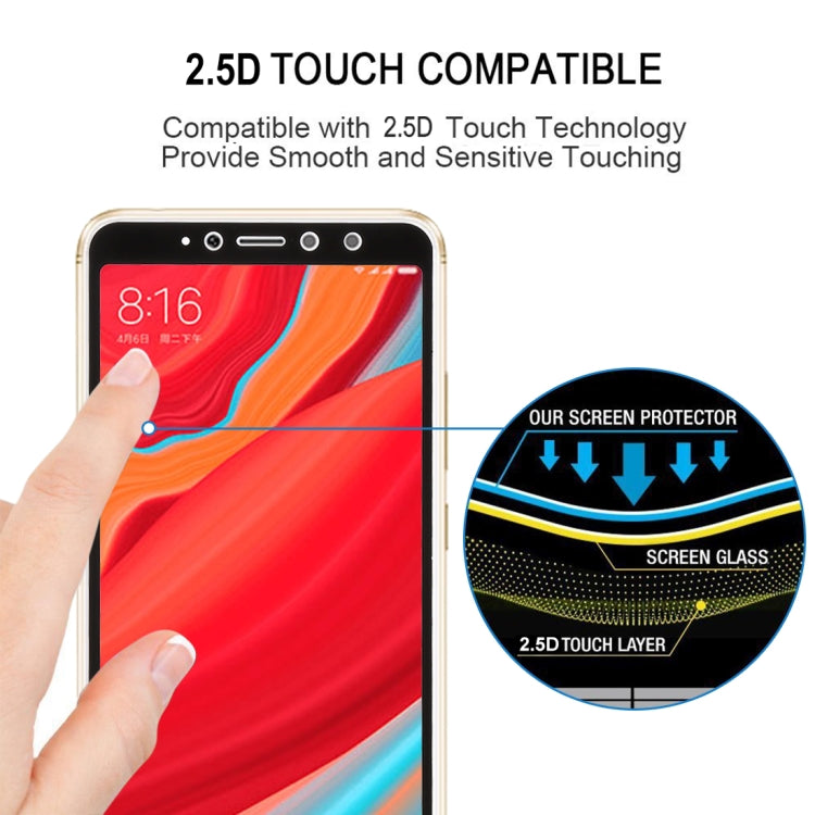 0.26mm 9H 2.5D Anti-scratch Silk-screen Tempered Glass Full Screen Film for Xiaomi Redmi S2