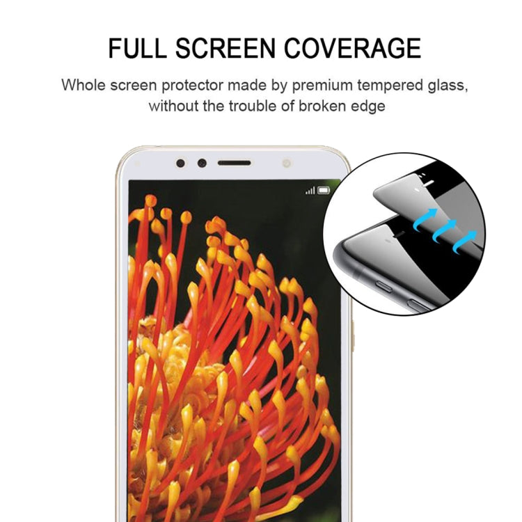 0.26mm 9H 2.5D Anti-scratch Silk-screen Tempered Glass Full Screen Film for Huawei Y6 (2018)