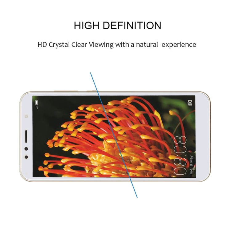 0.26mm 9H 2.5D Anti-scratch Silk-screen Tempered Glass Full Screen Film for Huawei Y6 (2018)