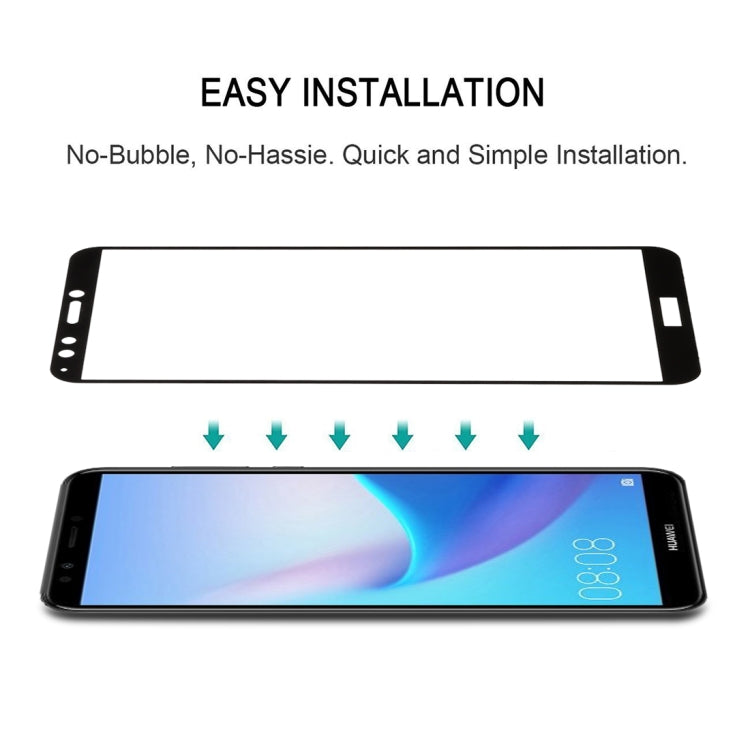 0.26mm 9H 2.5D Anti-scratch Silk-screen Tempered Glass Full Screen Film for Huawei Nova 2 Lite / Y7 Prime (2018)