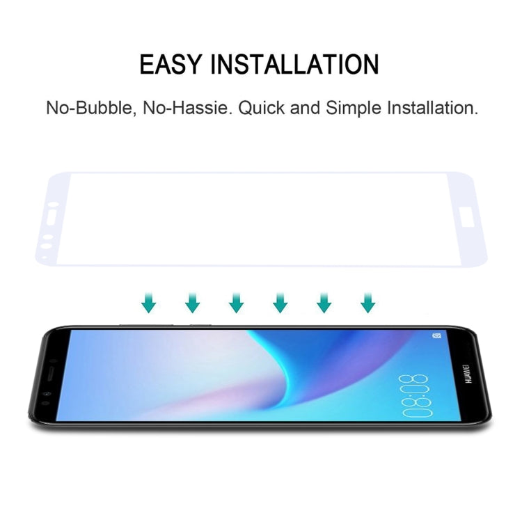 0.26mm 9H 2.5D Anti-scratch Silk-screen Tempered Glass Full Screen Film for Huawei Nova 2 Lite / Y7 Prime (2018)