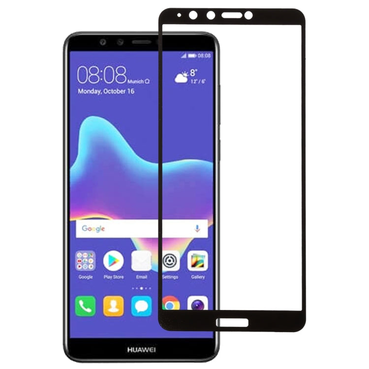 0.26mm 9H 2.5D Anti-scratch Silk-screen Tempered Glass Full Screen Film for Huawei Y9 (2018)