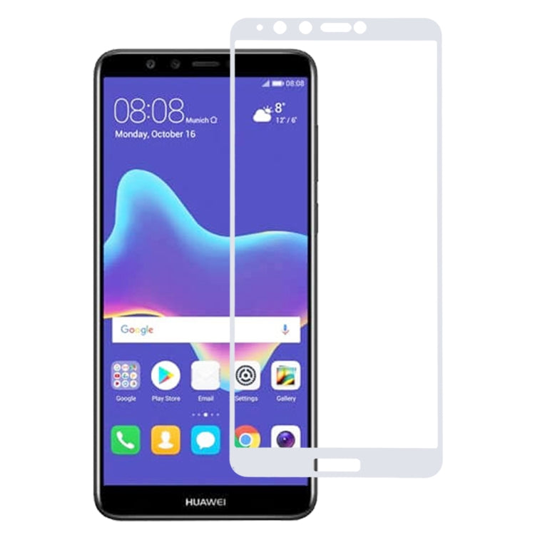 0.26mm 9H 2.5D Anti-scratch Silk-screen Tempered Glass Full Screen Film for Huawei Y9 (2018)