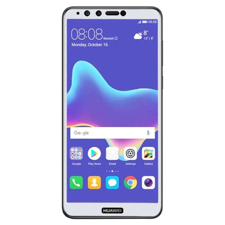 0.26mm 9H 2.5D Anti-scratch Silk-screen Tempered Glass Full Screen Film for Huawei Y9 (2018)