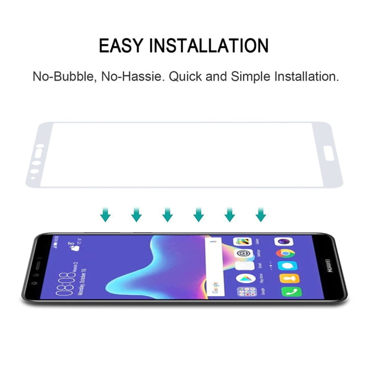 0.26mm 9H 2.5D Anti-scratch Silk-screen Tempered Glass Full Screen Film for Huawei Y9 (2018)