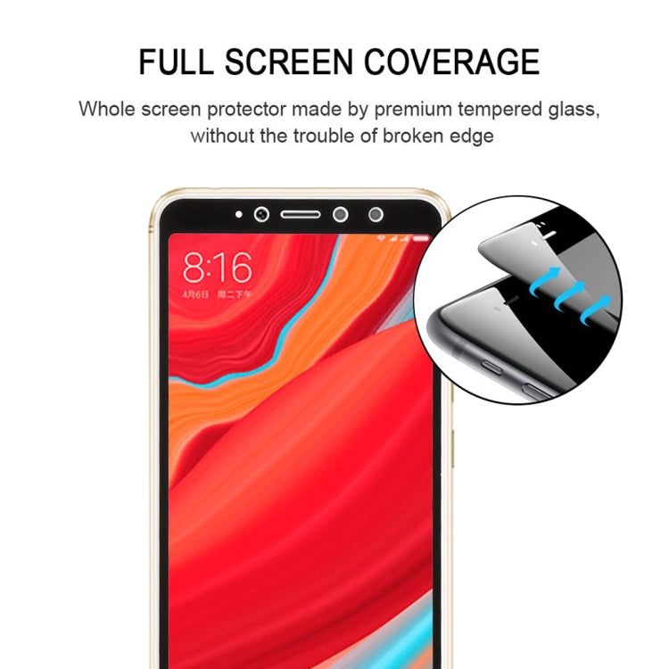 0.3mm 9H Surface Hardness 2.5D Curved Edge Full Screen Full Glue Tempered Glass Film for Xiaomi Redmi S2 (Black)