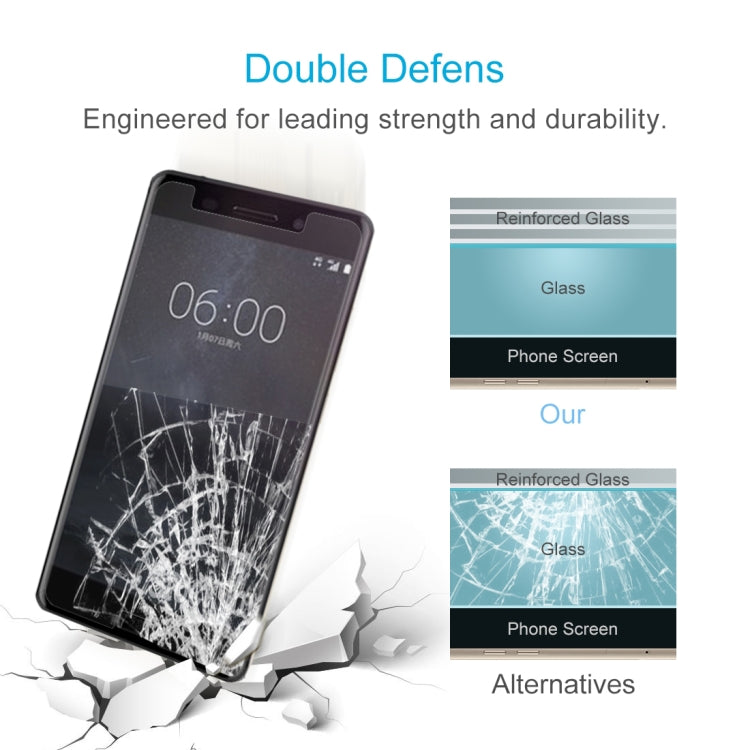 2 PCS for Nokia 6 0.26mm 9H Surface Hardness 2.5D Curved Tempered Glass Screen Protector Film