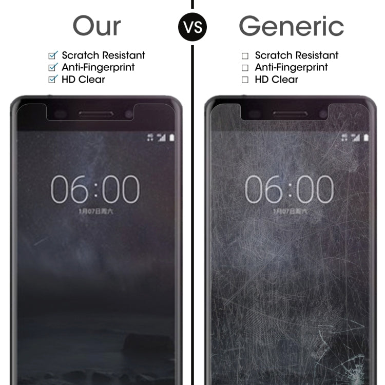 100 PCS for Nokia 6 0.26mm 9H Surface Hardness 2.5D Curved Tempered Glass Screen Protector Film