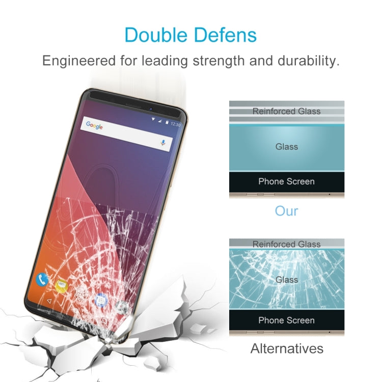 2 PCS for Wiko View 0.26mm 9H Surface Hardness 2.5D Curved Edge Tempered Glass Front Screen Protector