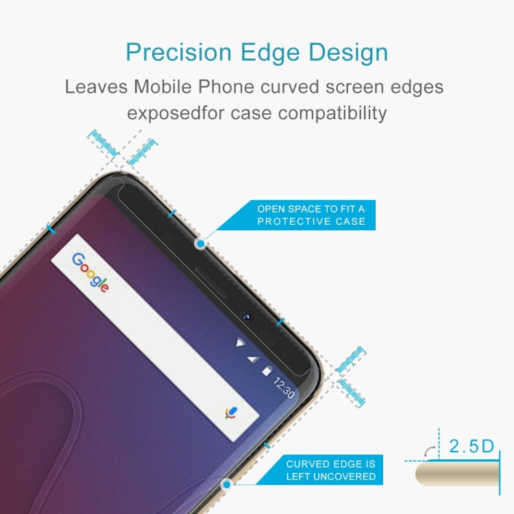50 PCS for Wiko View 0.26mm 9H Surface Hardness 2.5D Curved Edge Tempered Glass Front Screen Protector
