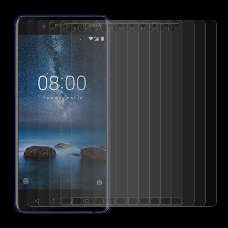 10 PCS Nokia 8 0.26mm 9H Surface Hardness 2.5D Curved Edge Tempered Glass Screen Protector