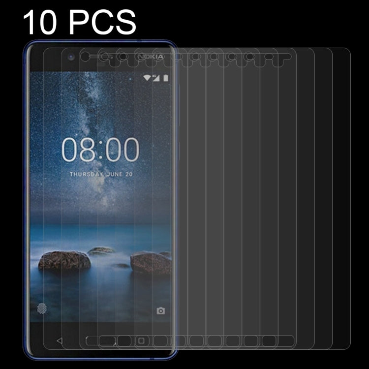 10 PCS Nokia 8 0.26mm 9H Surface Hardness 2.5D Curved Edge Tempered Glass Screen Protector