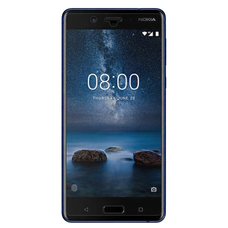 100 PCS Nokia 8 0.26mm 9H Surface Hardness 2.5D Curved Edge Tempered Glass Screen Protector