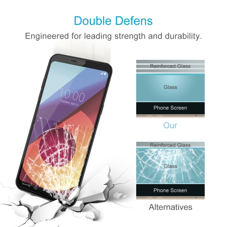 100 PCS for LG Q6+ 0.26mm 9H Surface Hardness 2.5D Curved Edge Tempered Glass Screen Protector