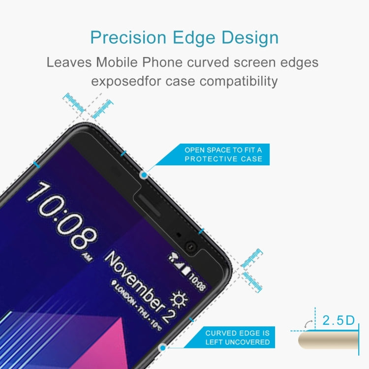 10 PCS for HTC U11+ 0.26mm 9H Surface Hardness 2.5D Curved Edge Tempered Glass Screen Protector