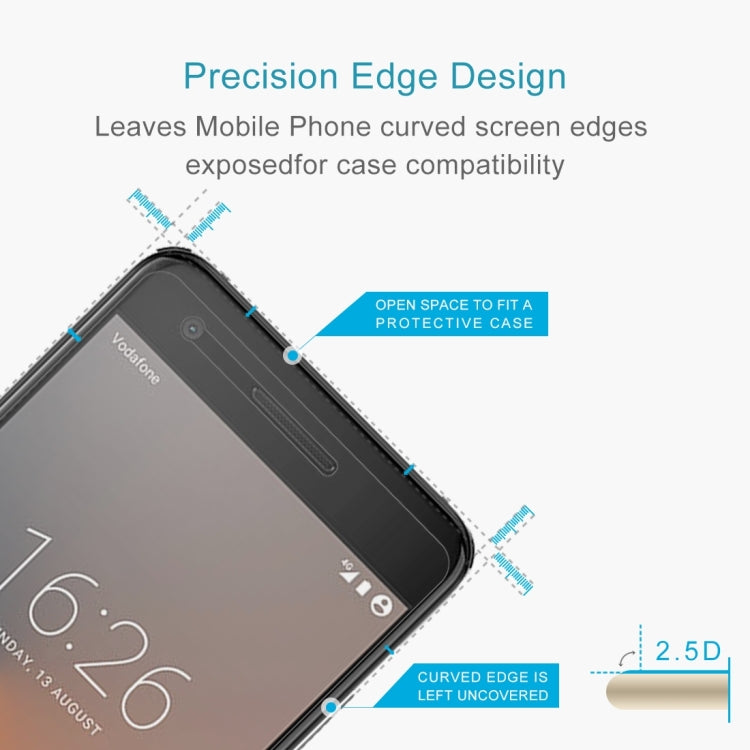 10 PCS for Vodafone Smart V8 0.26mm 9H Surface Hardness 2.5D Curved Edge Tempered Glass Screen Protector