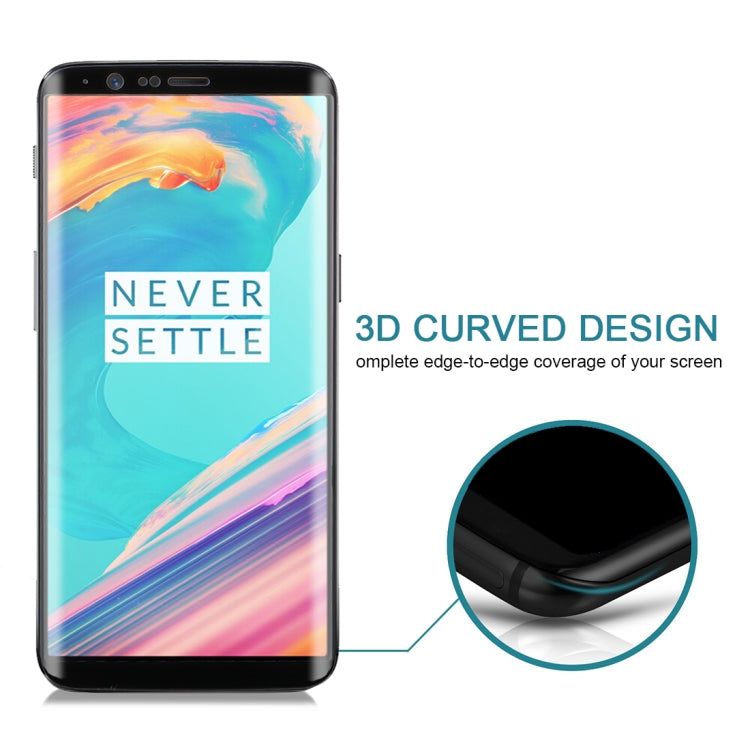 For OnePlus 5T 3D Curved Edge 9H Hardness HD Tempered Glass Screen Protector(Black)