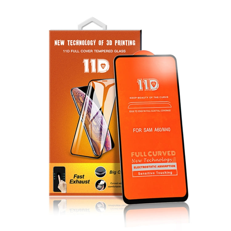 25 PCS MIETUBL 11D Full Screen Full Glue Anti-fingerprint Tempered Glass Film for Galaxy M40 / A60