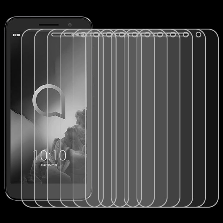 50 PCS For Alcatel 1 (2019) 2.5D Non-Full Screen Tempered Glass Film