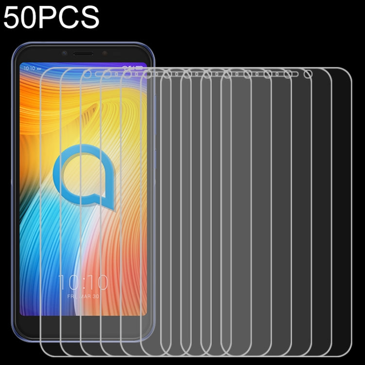 50 PCS For Alcatel 1S 2.5D Non-Full Screen Tempered Glass Film