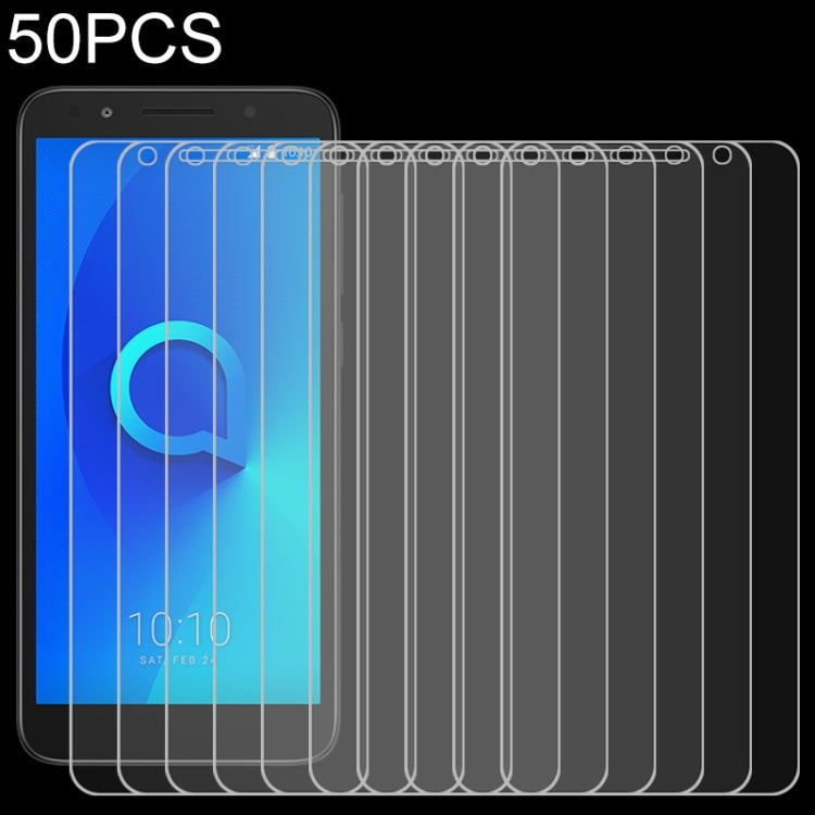 50 PCS For Alcatel 1X 2.5D Non-Full Screen Tempered Glass Film