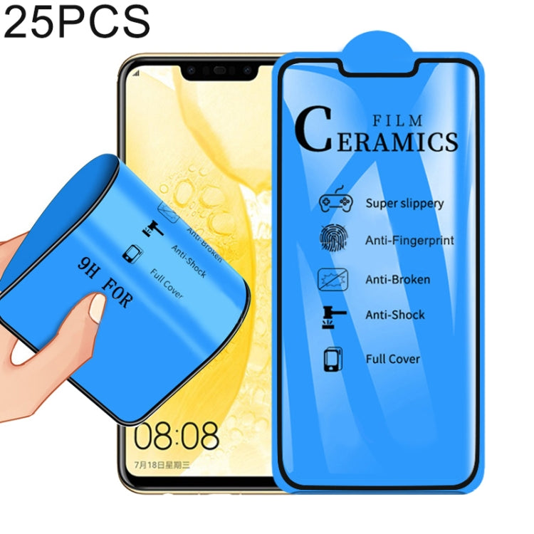 25 PCS 2.5D Full Glue Full Cover Ceramics Film for Huawei Nova 3 / Nova 3i