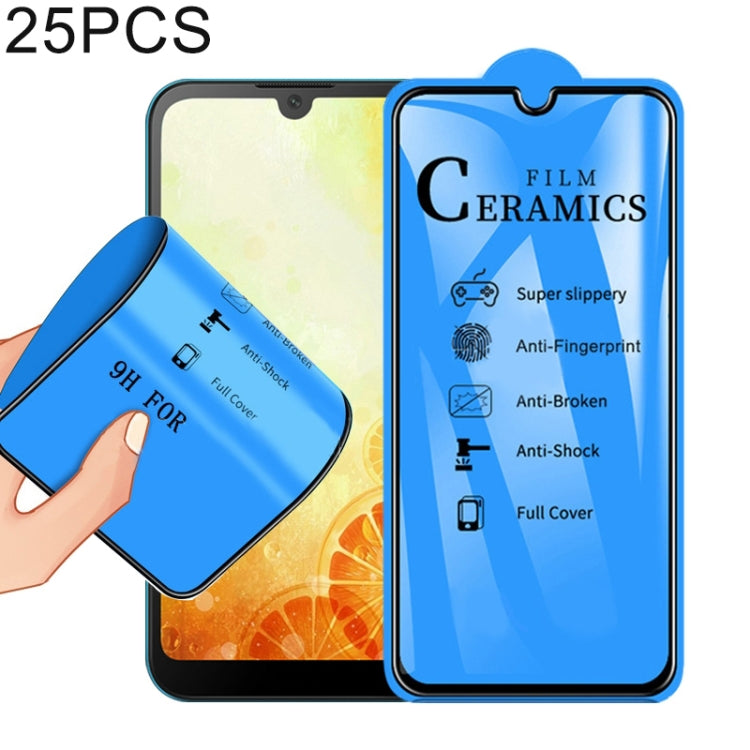 25 PCS 2.5D Full Glue Full Cover Ceramics Film for Huawei Y5 (2019)