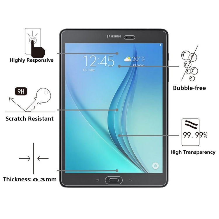 75 PCS 0.3mm 9H Full Screen Tempered Glass Film for Galaxy Tab A Plus 9.7 / P550