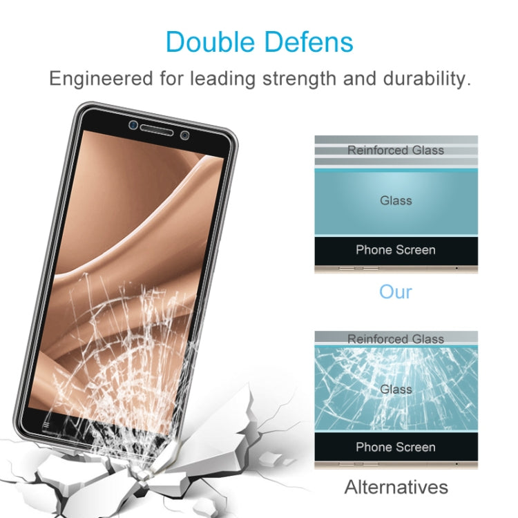 50 PCS For Oukitel C10 2.5D Non-Full Screen Tempered Glass Film