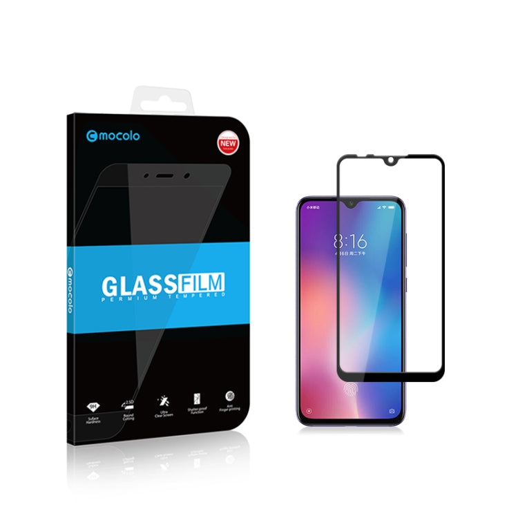 mocolo 0.33mm 9H 2.5D Silk Print Tempered Glass Film for Xiaomi Mi 9 SE (Black)
