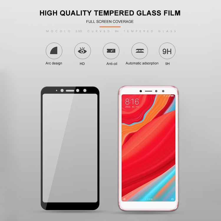 mocolo 0.33mm 9H 2.5D Silk Print Tempered Glass Film for Xiaomi Redmi S2 (Black)
