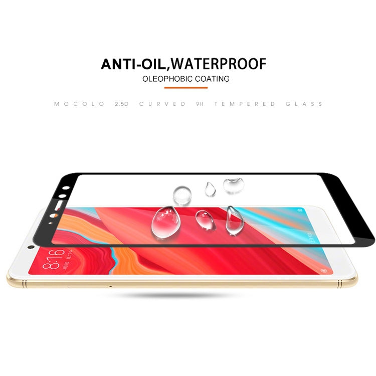 mocolo 0.33mm 9H 2.5D Silk Print Tempered Glass Film for Xiaomi Redmi S2 (Black)