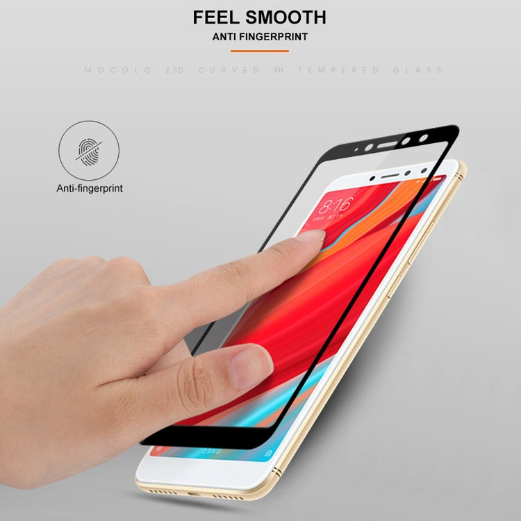 mocolo 0.33mm 9H 2.5D Silk Print Tempered Glass Film for Xiaomi Redmi S2 (Black)