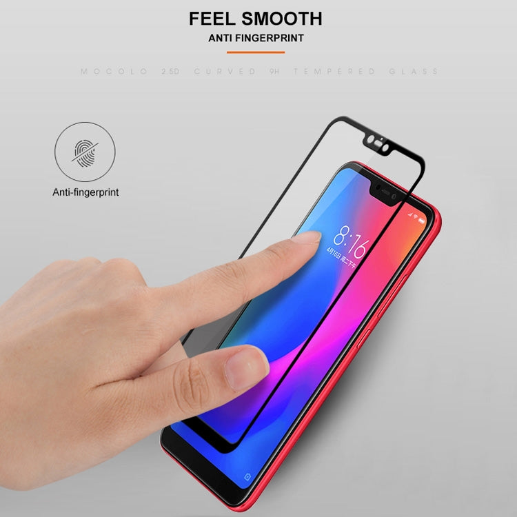 mocolo 0.33mm 9H 2.5D Silk Print Tempered Glass Film for Xiaomi Redmi Note 6 (Black)
