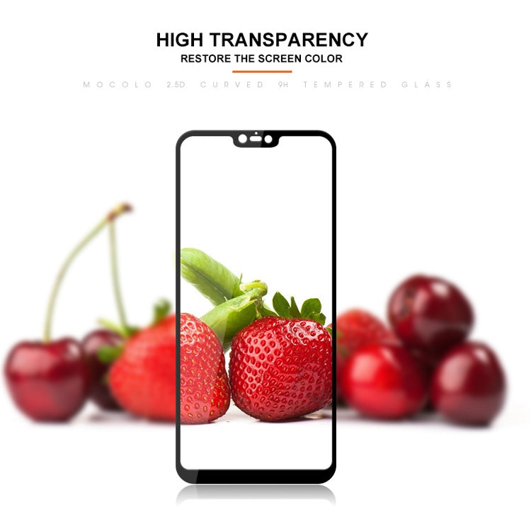 mocolo 0.33mm 9H 2.5D Silk Print Tempered Glass Film for Xiaomi Redmi Note 6 (Black)