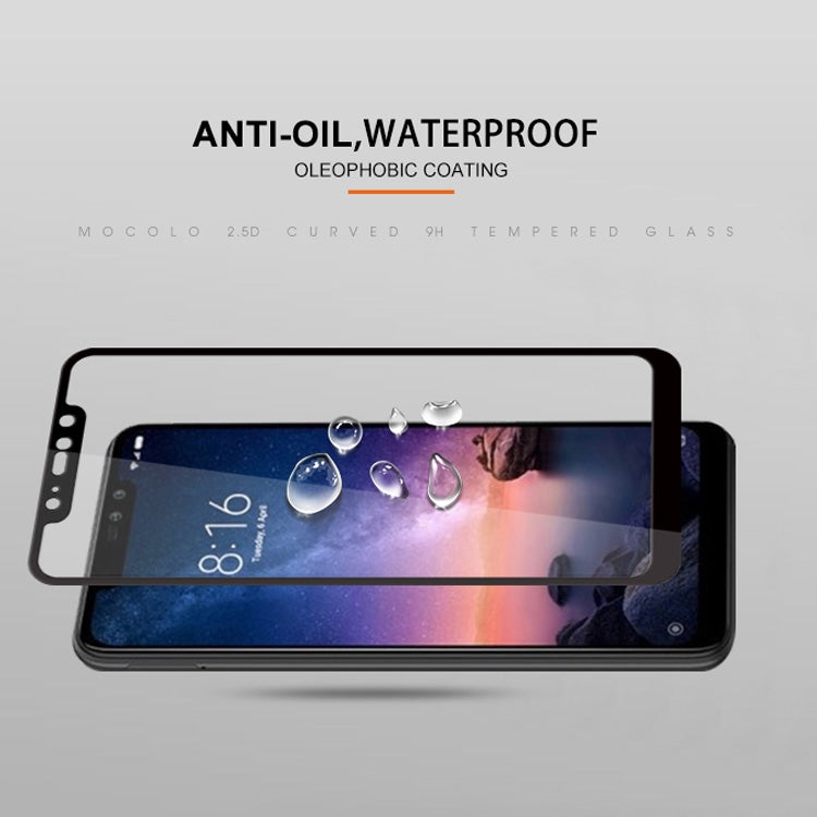mocolo 0.33mm 9H 2.5D Silk Print Tempered Glass Film for Xiaomi Redmi Note 6 Pro