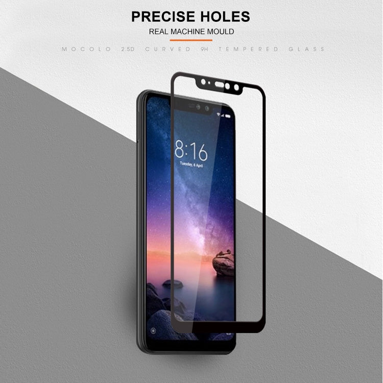 mocolo 0.33mm 9H 2.5D Silk Print Tempered Glass Film for Xiaomi Redmi Note 6 Pro