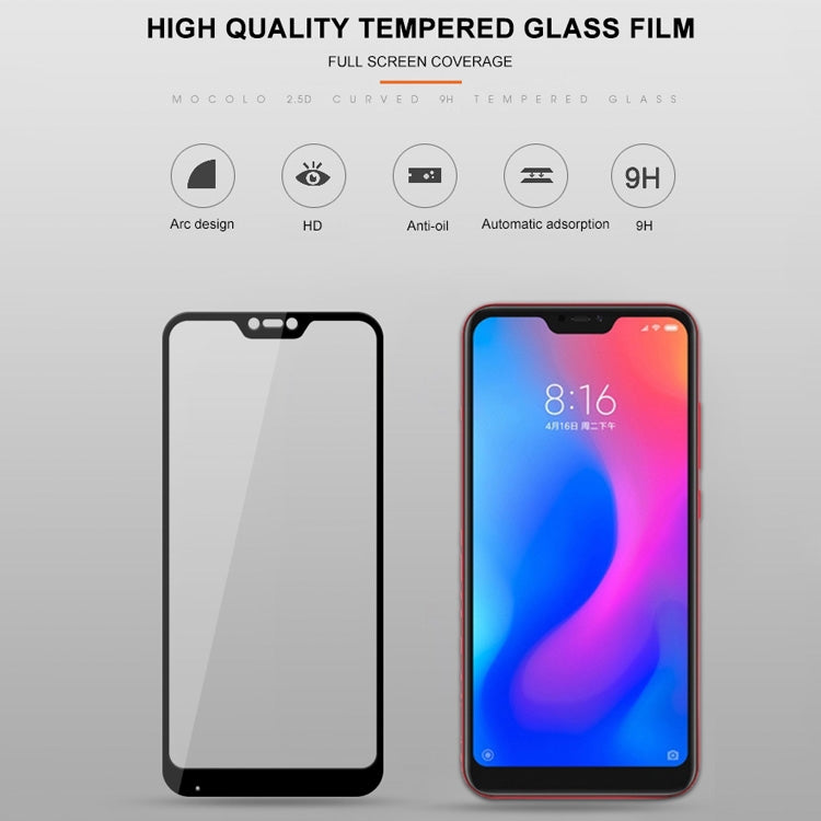 mocolo 0.33mm 9H 2.5D Silk Print Tempered Glass Film for Xiaomi Redmi 6 Pro