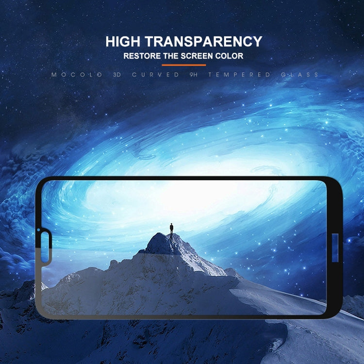 mocolo 0.33mm 9H 2.5D Silk Print Tempered Glass Film for Huawei P20 Lite (Black)