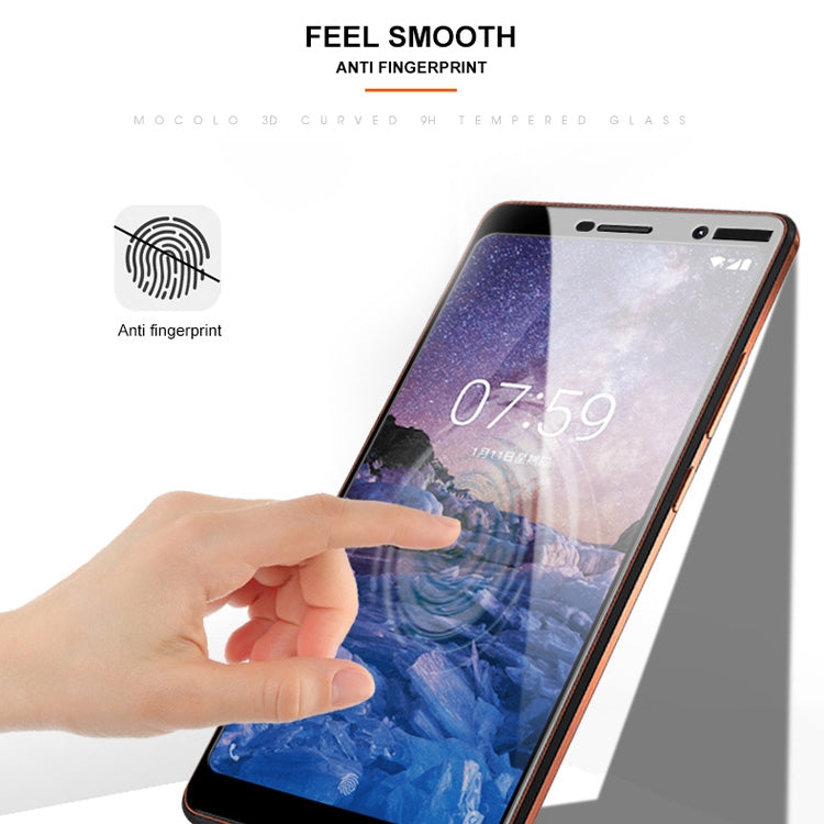 mocolo 0.33mm 9H 3D Curved Full Screen Tempered Glass Film for Nokia 7 Plus (Black)