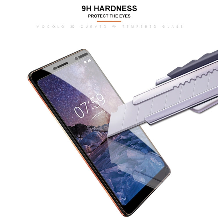 mocolo 0.33mm 9H 3D Curved Full Screen Tempered Glass Film for Nokia 7 Plus (Black)