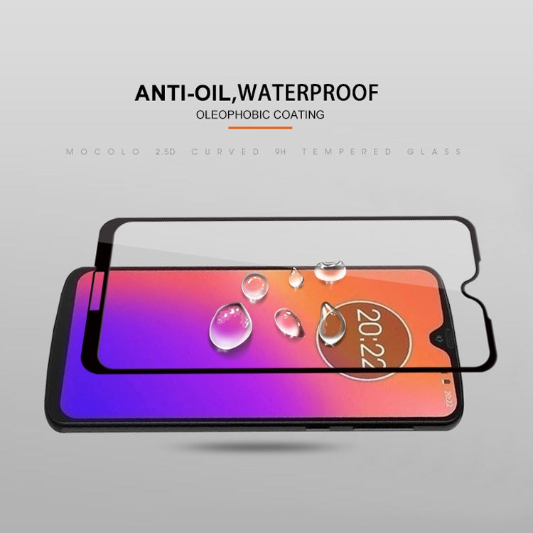 mocolo 0.33mm 9H 2.5D Silk Print Tempered Glass Film for Motorola Moto G7
