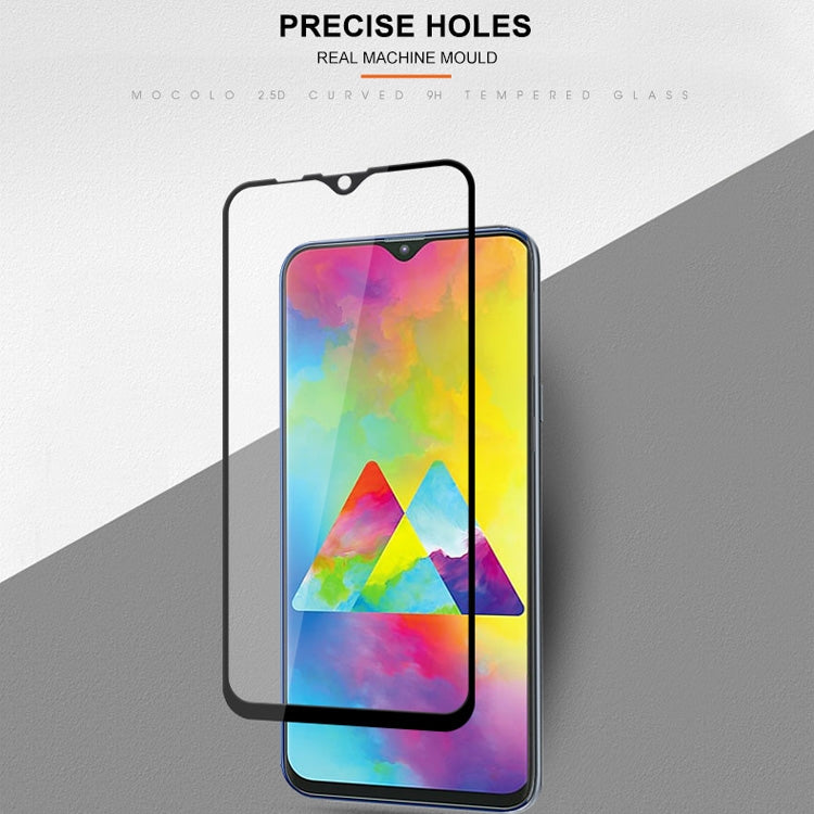 mocolo 0.33mm 9H 2.5D Silk Print Tempered Glass Film for Galaxy M20(Black)