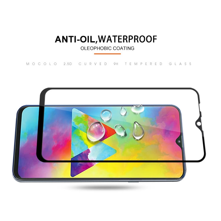 mocolo 0.33mm 9H 2.5D Silk Print Tempered Glass Film for Galaxy M20(Black)
