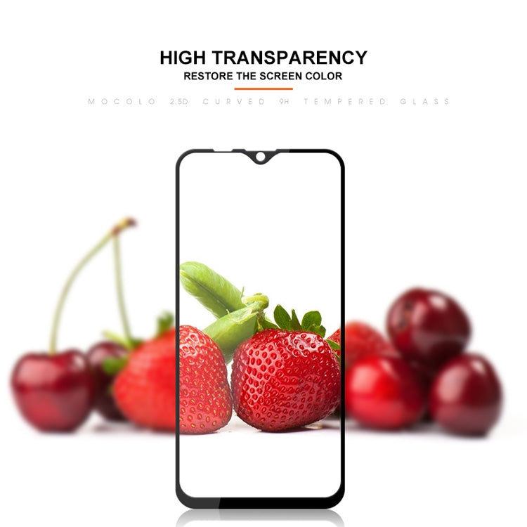 mocolo 0.33mm 9H 2.5D Silk Print Tempered Glass Film for Galaxy M20(Black)