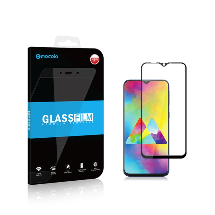 mocolo 0.33mm 9H 2.5D Silk Print Tempered Glass Film for Galaxy M20(Black)