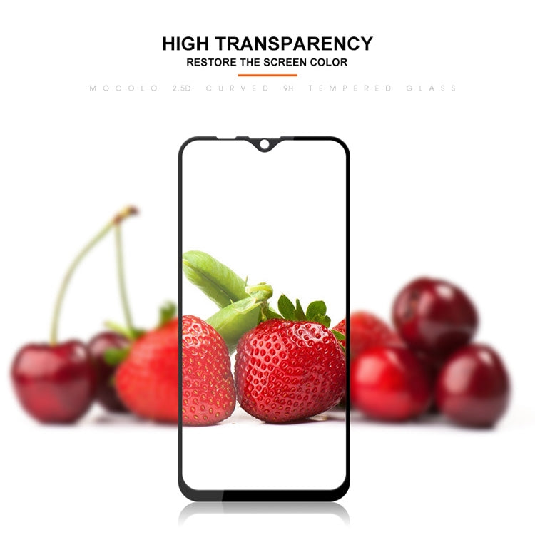 mocolo 0.33mm 9H 2.5D Silk Print Tempered Glass Film for Galaxy M10(Black)
