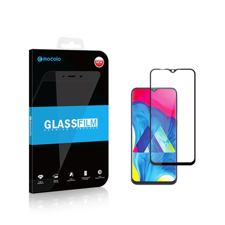mocolo 0.33mm 9H 2.5D Silk Print Tempered Glass Film for Galaxy M10(Black)