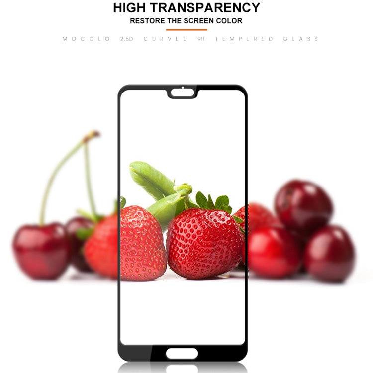 mocolo 0.33mm 9H 2.5D Silk Print Tempered Glass Film for Huawei P20 (Black)
