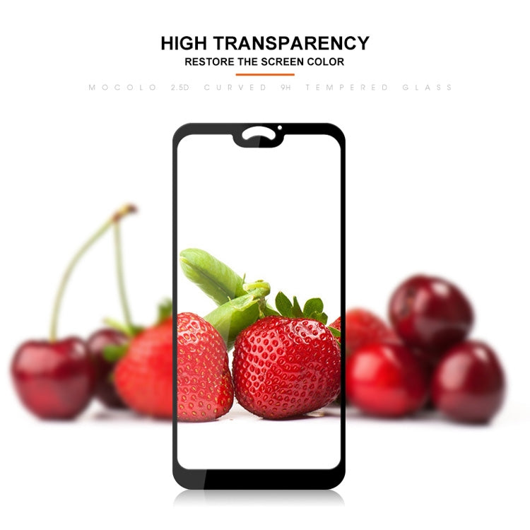 mocolo 0.33mm 9H 2.5D Silk Print Tempered Glass Film for Huawei Honor 9I (Black)